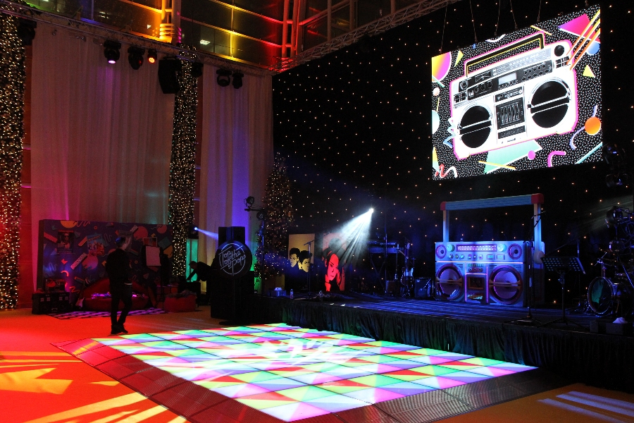 Corporate after-party with dance lighting