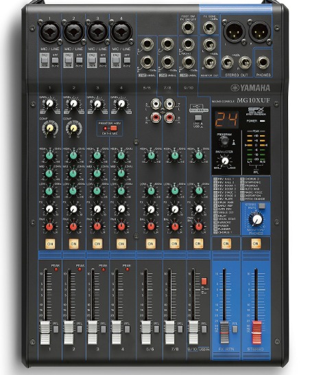 Close-up of a professional Pioneer-style DJ battle mixer